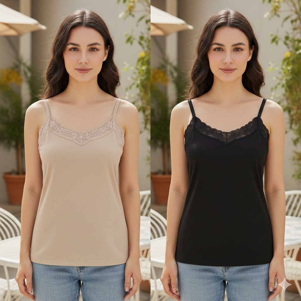 Everyday Comfort Women’s Camisole – Soft Stretch Basic (Black,Skin & White)