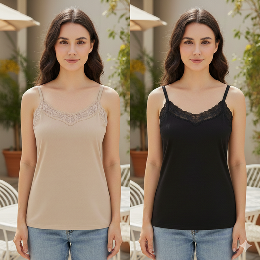 Everyday Comfort Women’s Camisole – Soft Stretch Basic (Black,Skin & White)